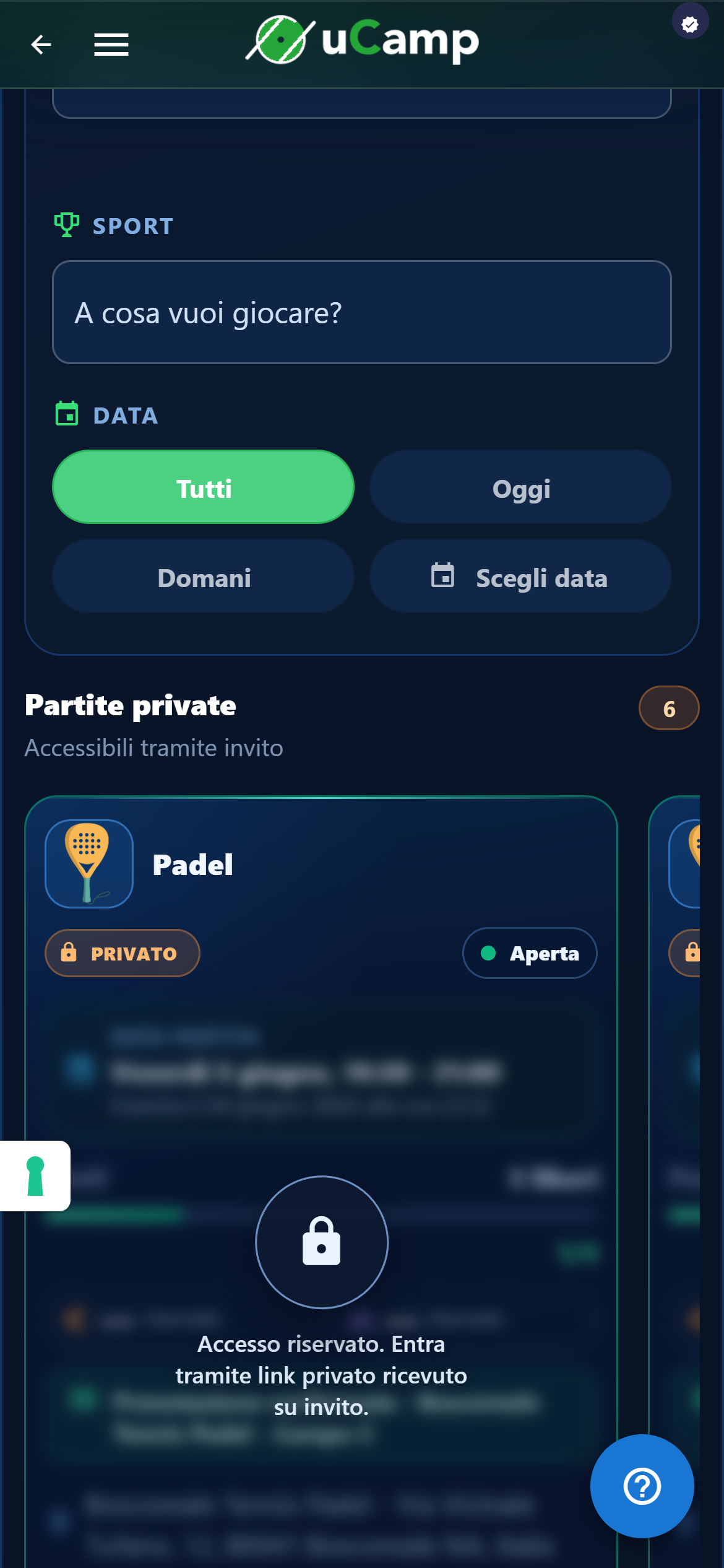 Schermata Profilo - Skills