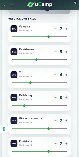 Slider calibrazione livello