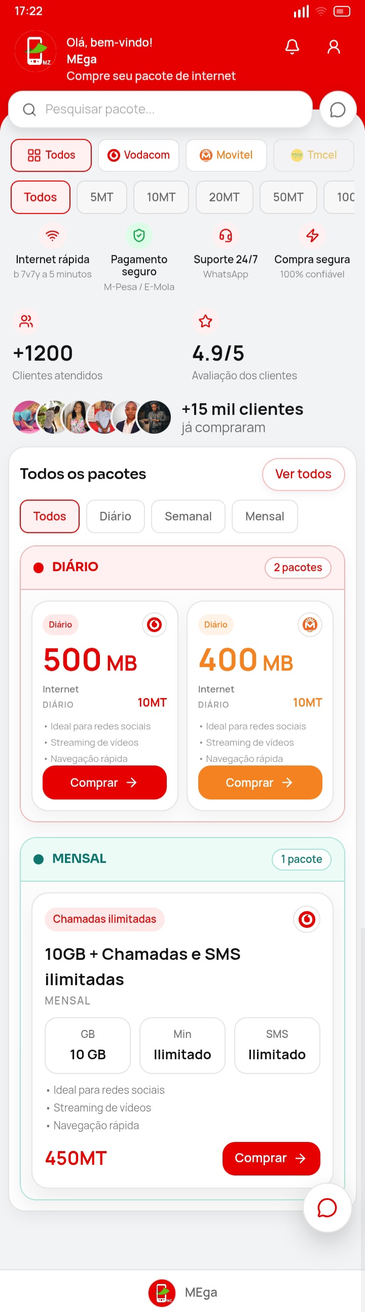 Pré-visualização do site do revendedor no telemóvel