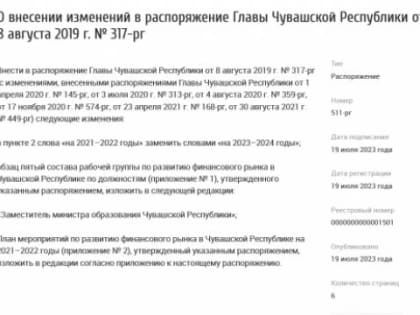 В Чувашии подготовили и утвердили план по развитию финансового рынка