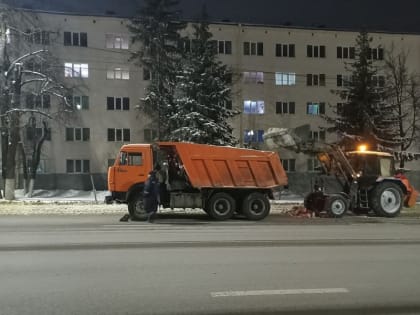 В Чебоксарах при любой погоде продолжается работа по зимнему содержанию дорог