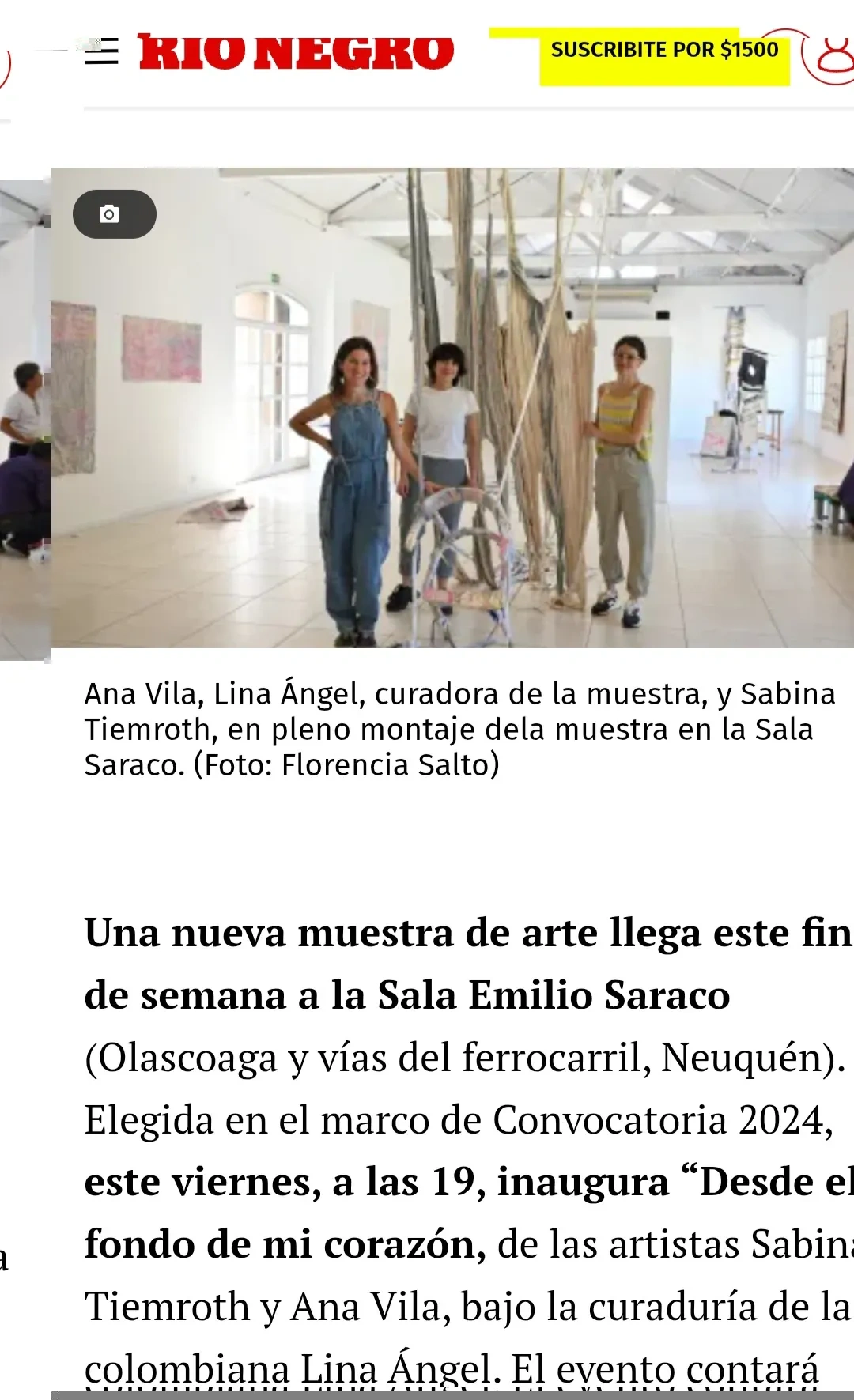 Nota en Diario Rio Negro. Para Mas Información: Leer