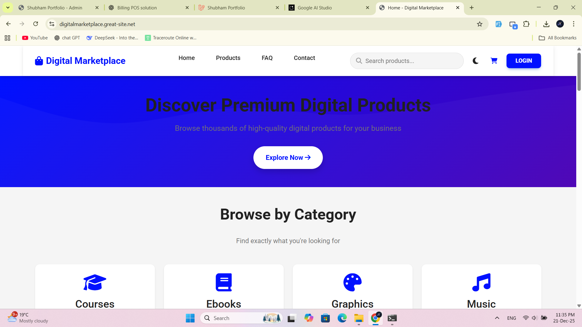 Digital Marketplace Website