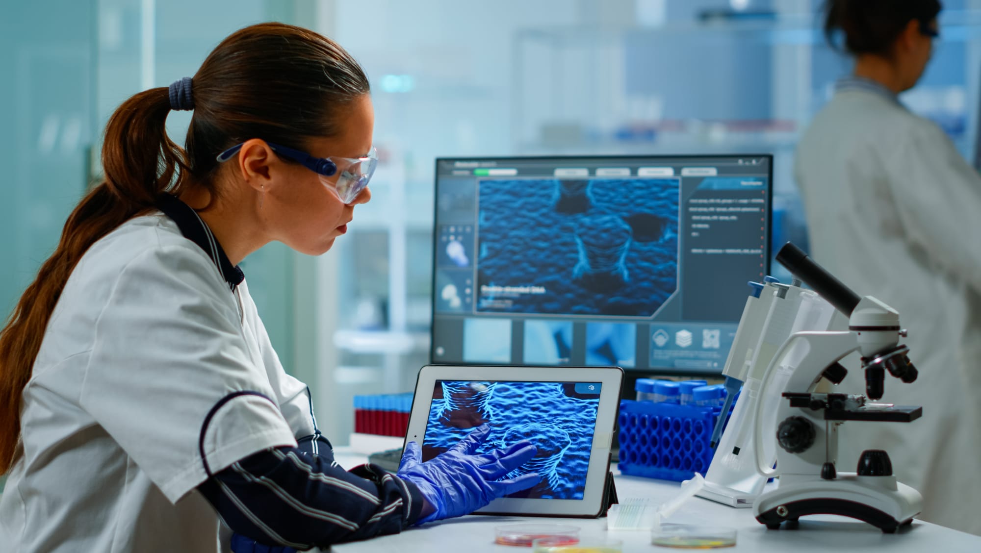a-clinician-uses-high-tech-medical-equipment
