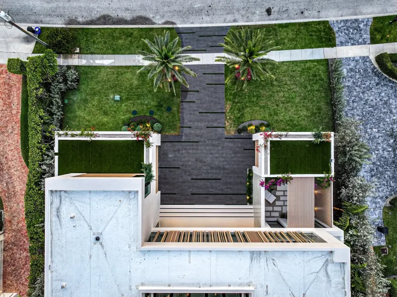 Two story luxury house facade