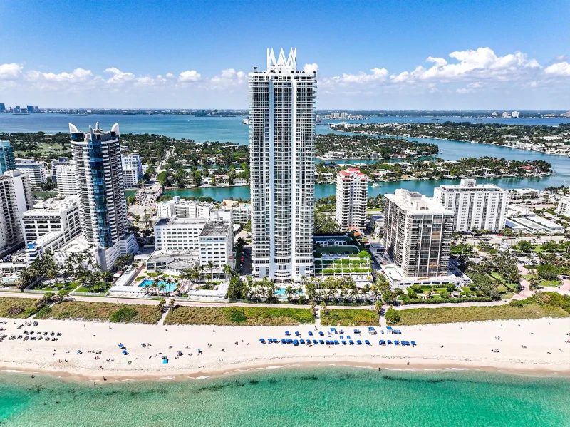 Oceanfront property aerial view