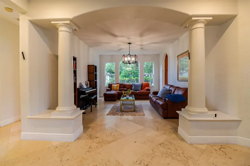 Master suite with large windows