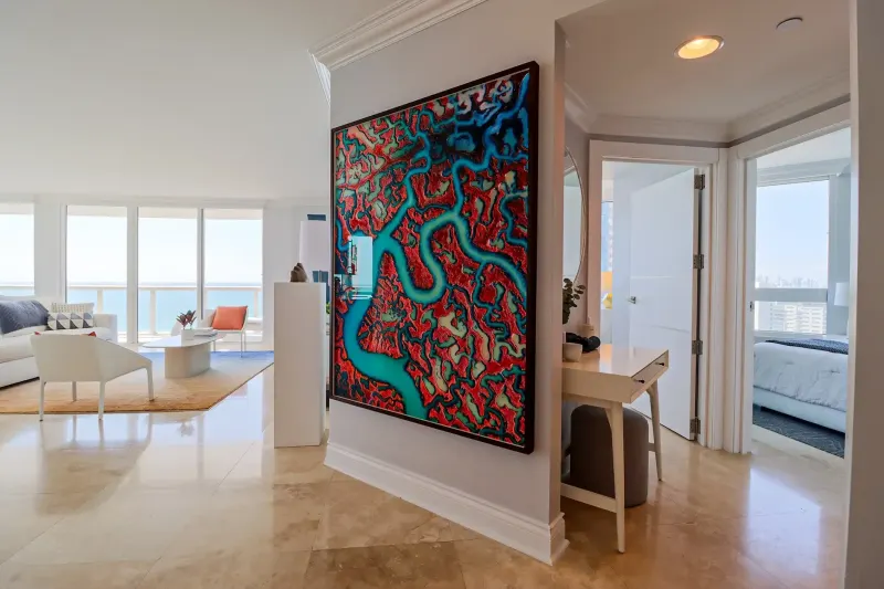 Panoramic aerial view luxury residence