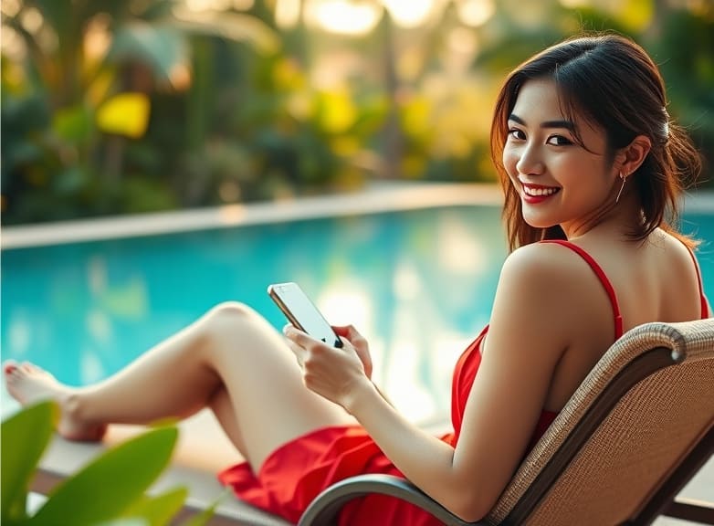 Ilustrasi seseorang bersantai sambil menggunakan laptop, melambangkan kemudahan bekerja dari mana saja.