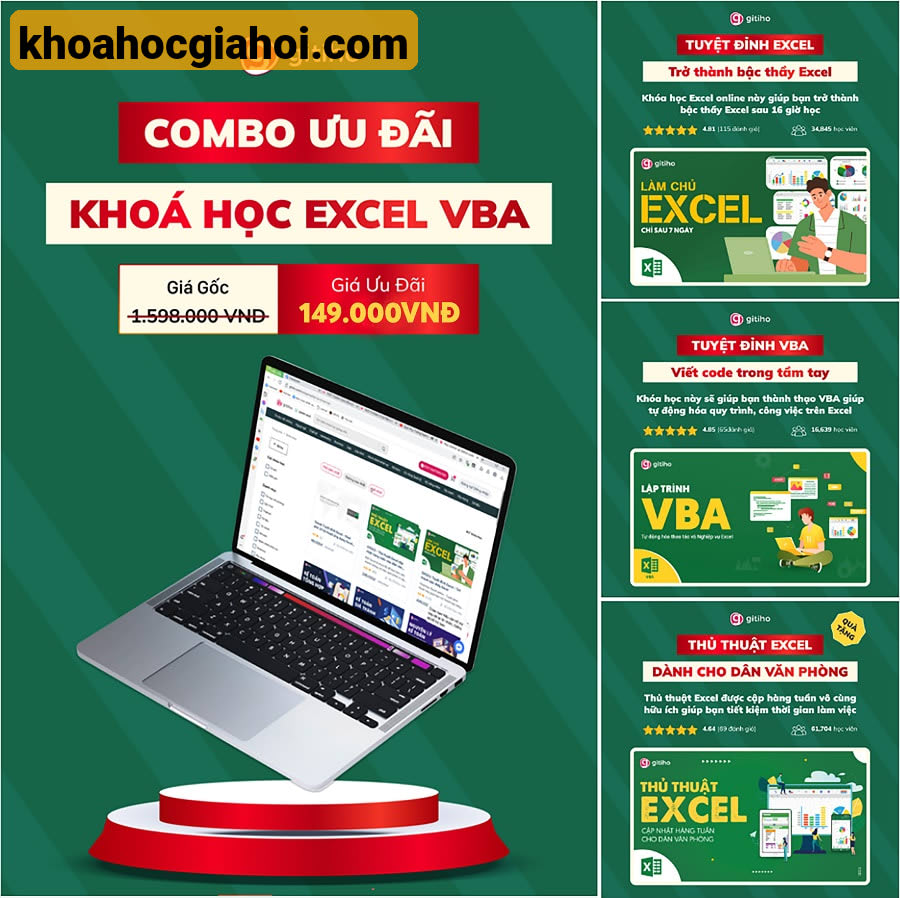 Combo 2 Khoá Học Excel Và Vba