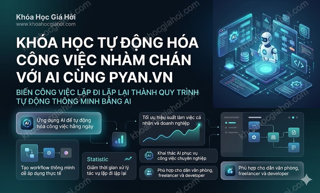 Khóa Học Tự Động Hóa Công Việc Nhàm Chán Với AI Cùng Pyan.vn
