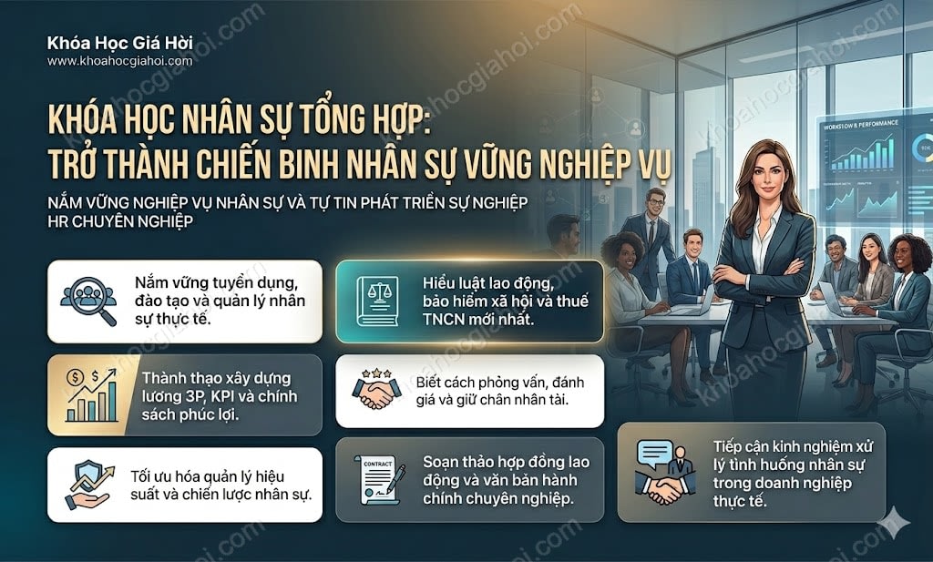Khóa Học Nhân Sự Tổng Hợp - Trở Thành Chiến Binh Nhân Sự Vững Nghiệp Vụ