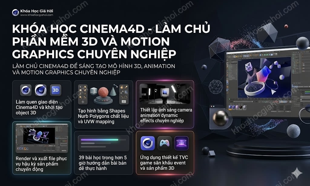 Khóa Học Cinema4d - Làm Chủ Phần Mềm 3d Và Motion Graphics Chuyên Nghiệp