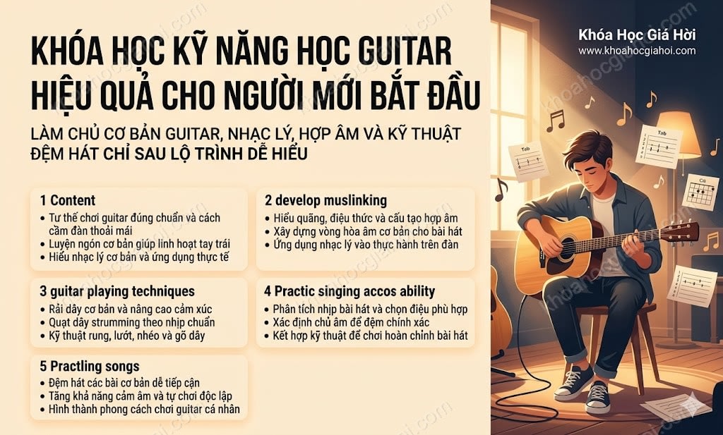 Khóa Học Kỹ Năng Học Guitar Hiệu Quả Cho Người Mới Bắt Đầu