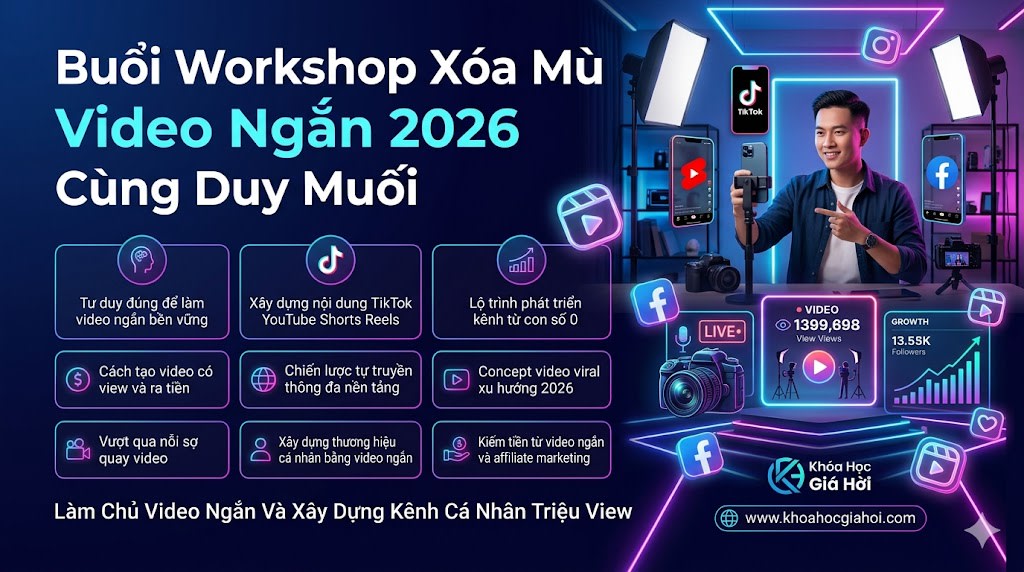Buổi Workshop Xóa Mù Video Ngắn 2026 Cùng Duy Muối