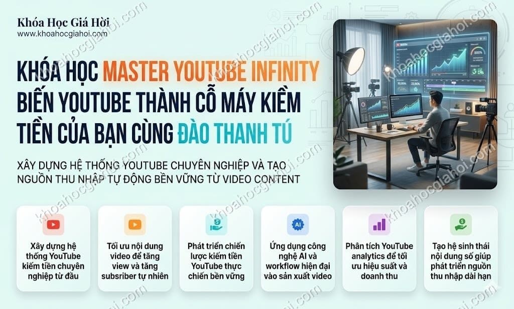 Khóa Học Master Youtube Infinity – Biến Youtube Thành Cỗ Máy Kiếm Tiền Của Bạn Cùng Đào Thanh Tú Khóa Học Master Youtube Infinity – Biến Youtube Thành Cỗ Máy Kiếm Tiền Của Bạn Cùng Đào Thanh Tú