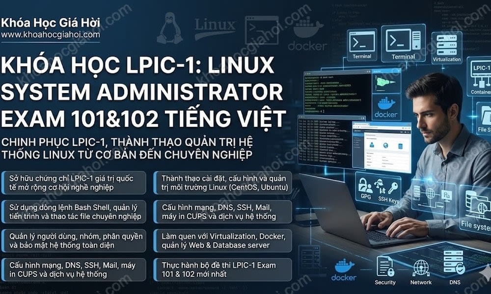 Khóa Học LPIC-1: Linux System Administrator Exam 101&102 (Tiếng Việt)