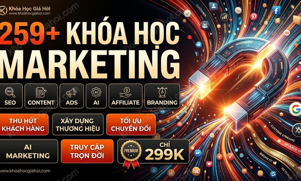 Trọn Bộ 259+ Khóa Học Marketing – Học Trọn Đời, Cập Nhật Liên Tục Miễn Phí