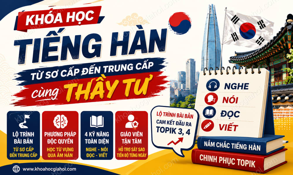 Khóa Học Tiếng Hàn Từ Sơ Cấp Đến Trung Cấp Cùng Thầy Tư