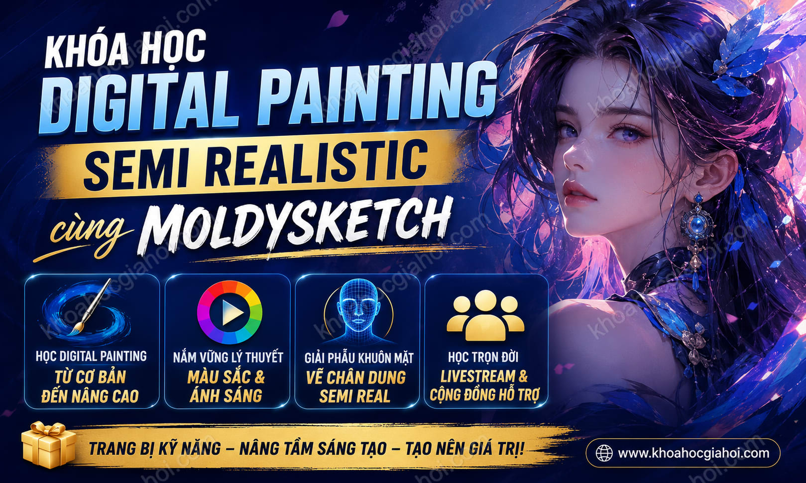 Khóa Học Digital Painting Semi Realistic Cùng Moldysketch