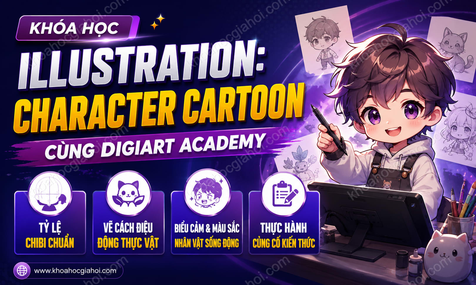 Khóa Học Illustration: Character Cartoon Cùng Digiart Academy