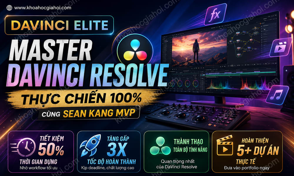 Khóa Học Davinci Elite – Master Davinci Resolve Thực Chiến 100% Cùng Seankang Mvp