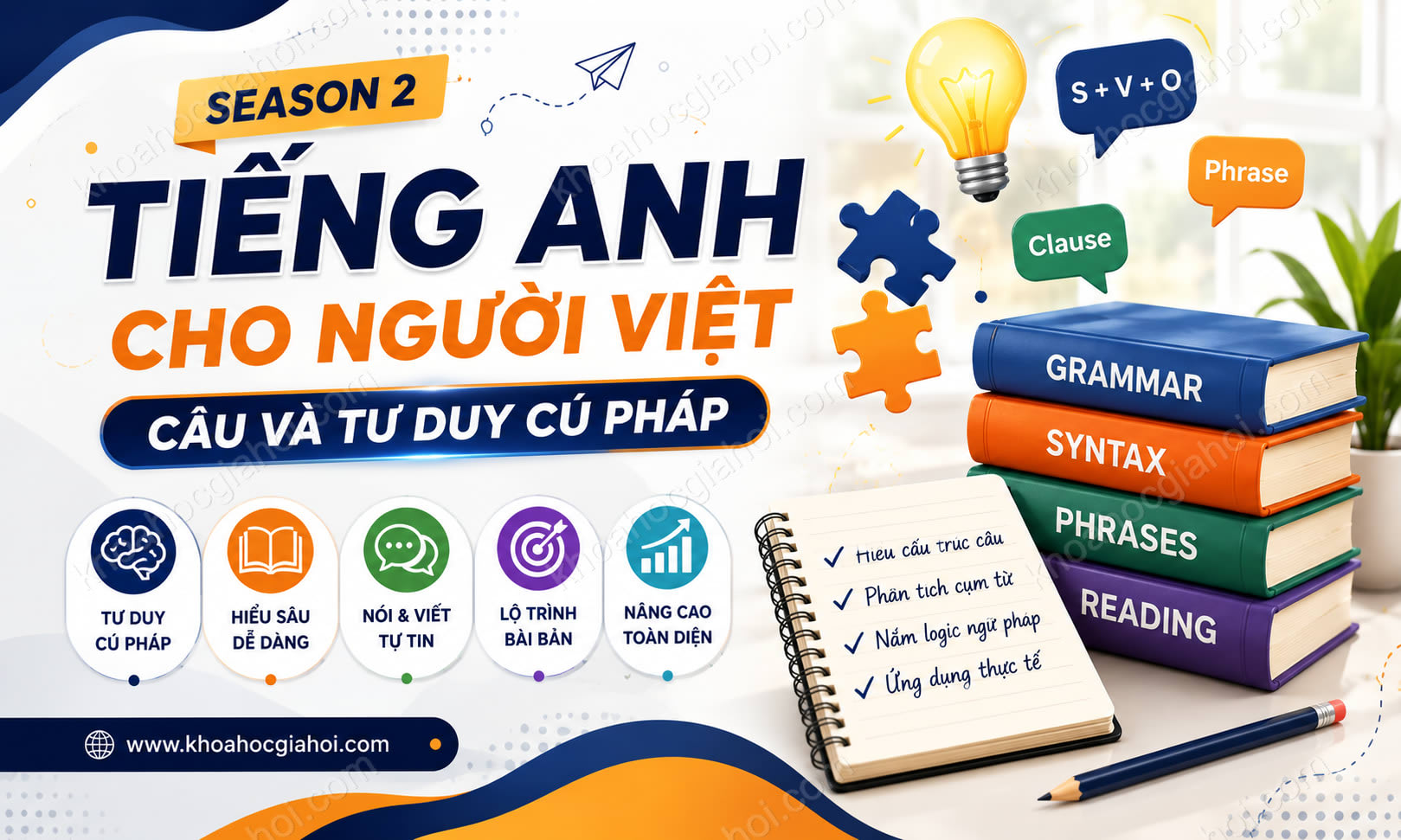 Khóa Học Tiếng Anh Cho Người Việt - Season 2: Câu Và Tư Duy Cú Pháp