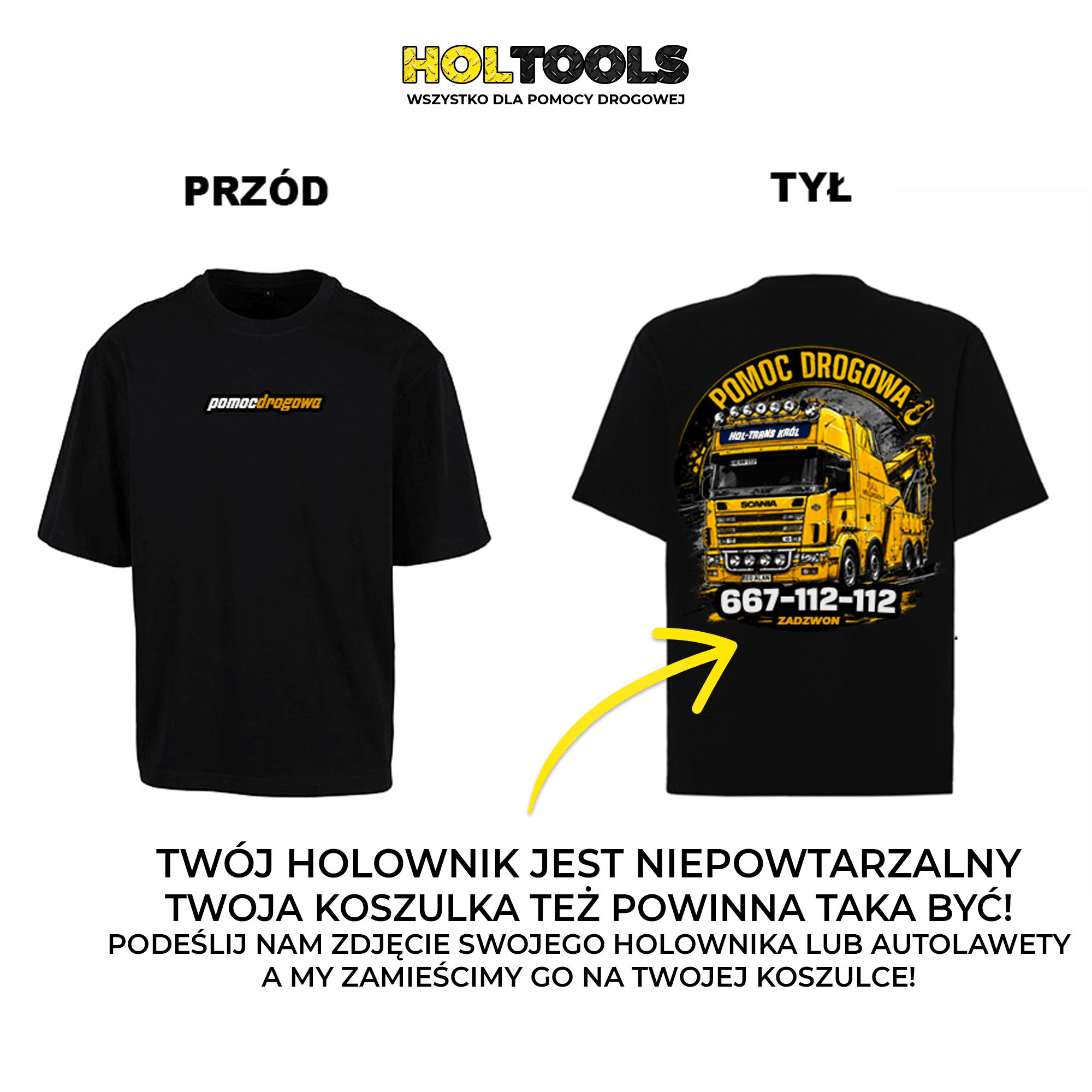 Koszulka premium personalizowana Pomoc Drogowa – widok 4