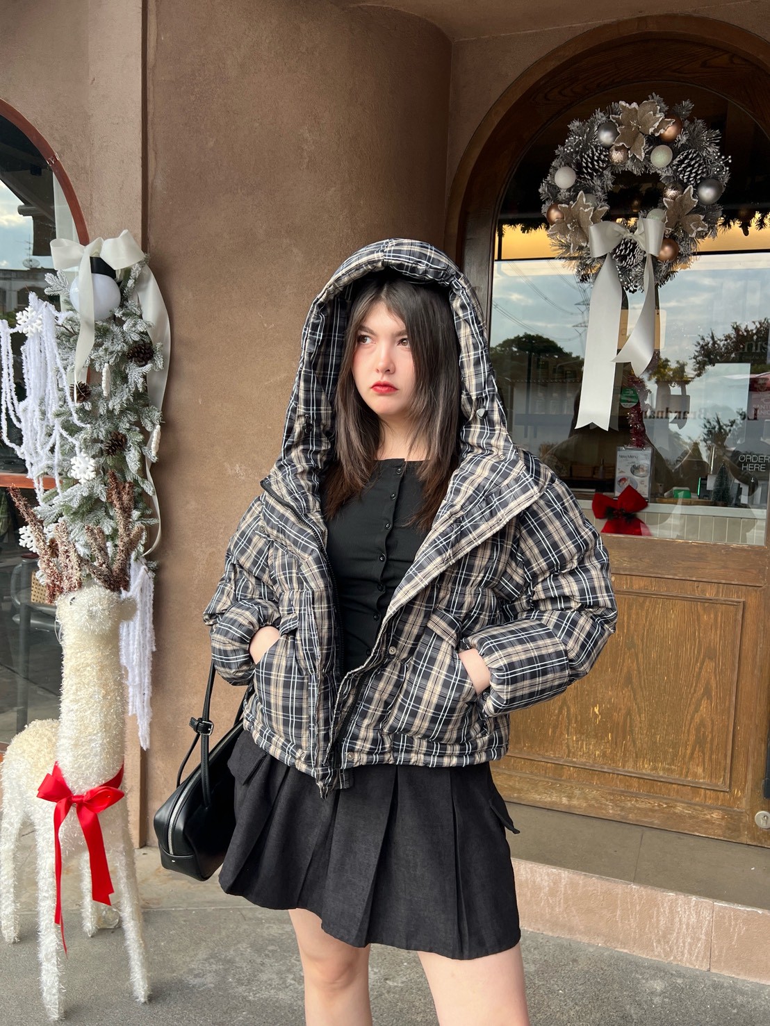 Plaid Puffer Jacket