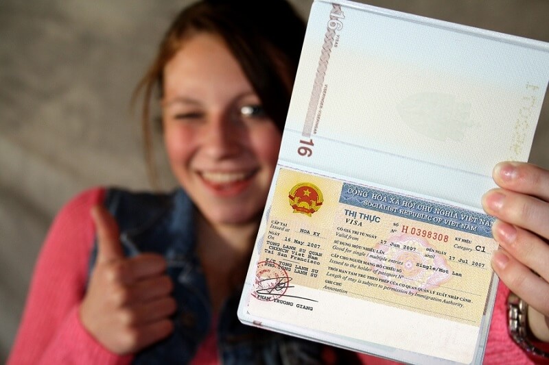Vietnam Visa Stamped on passport at Vietnam International Airport
