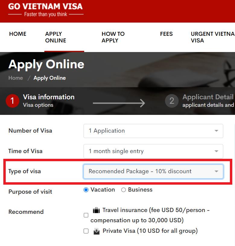 GoVietnamVisa Recommended Package Infographic