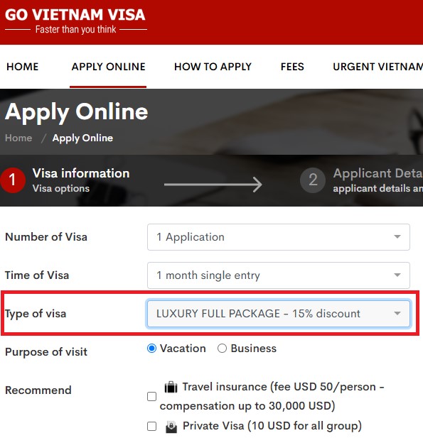 Apply for Luxury Full Package Govietnamvisa