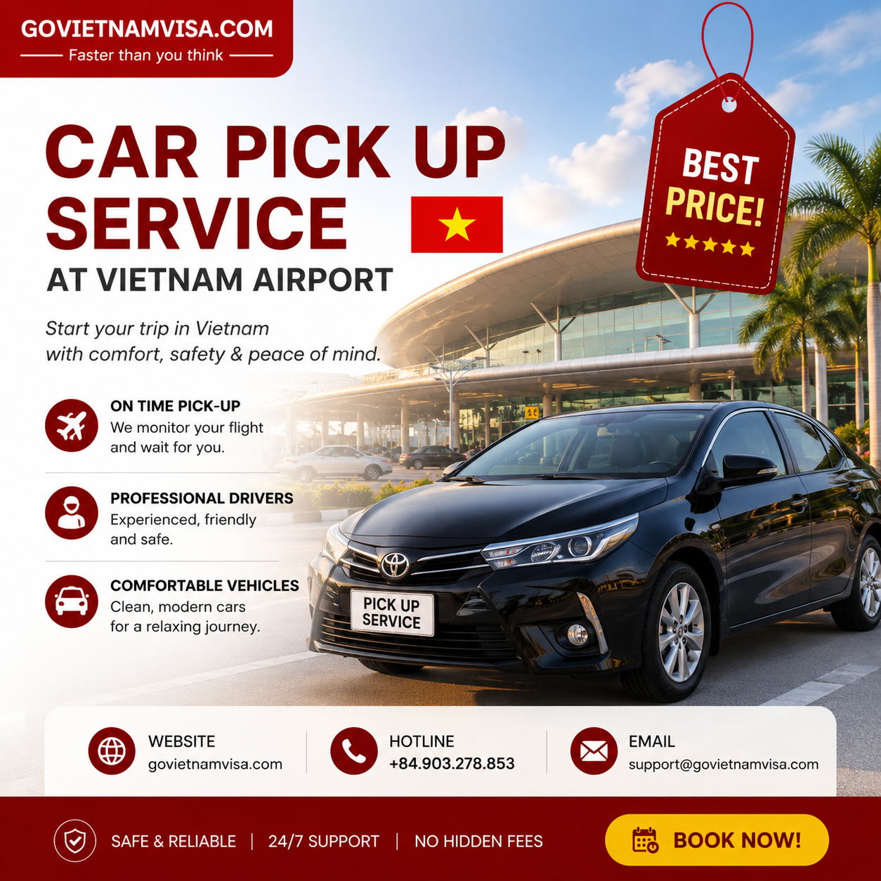 Car Pick-up Service at Vietnam Airport Car Pick-up Service at Vietnam Airport
