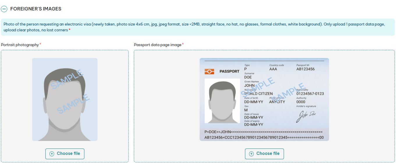 Vietnam E-Visa photo requirements for background