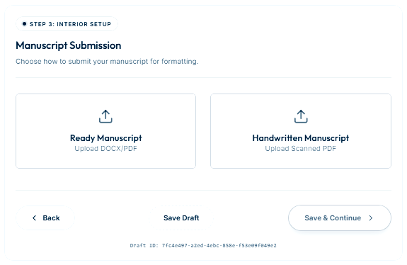 Step by step book publishing process in India using Inksight Publication dashboard
