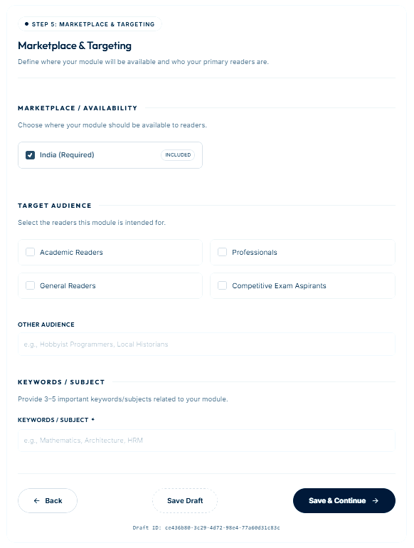 step by step dashboard process to publish notes as module in india inksight publication