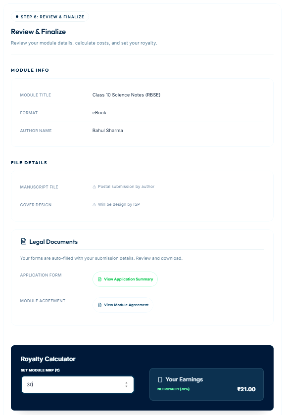step by step dashboard process to publish notes as module in india inksight publication