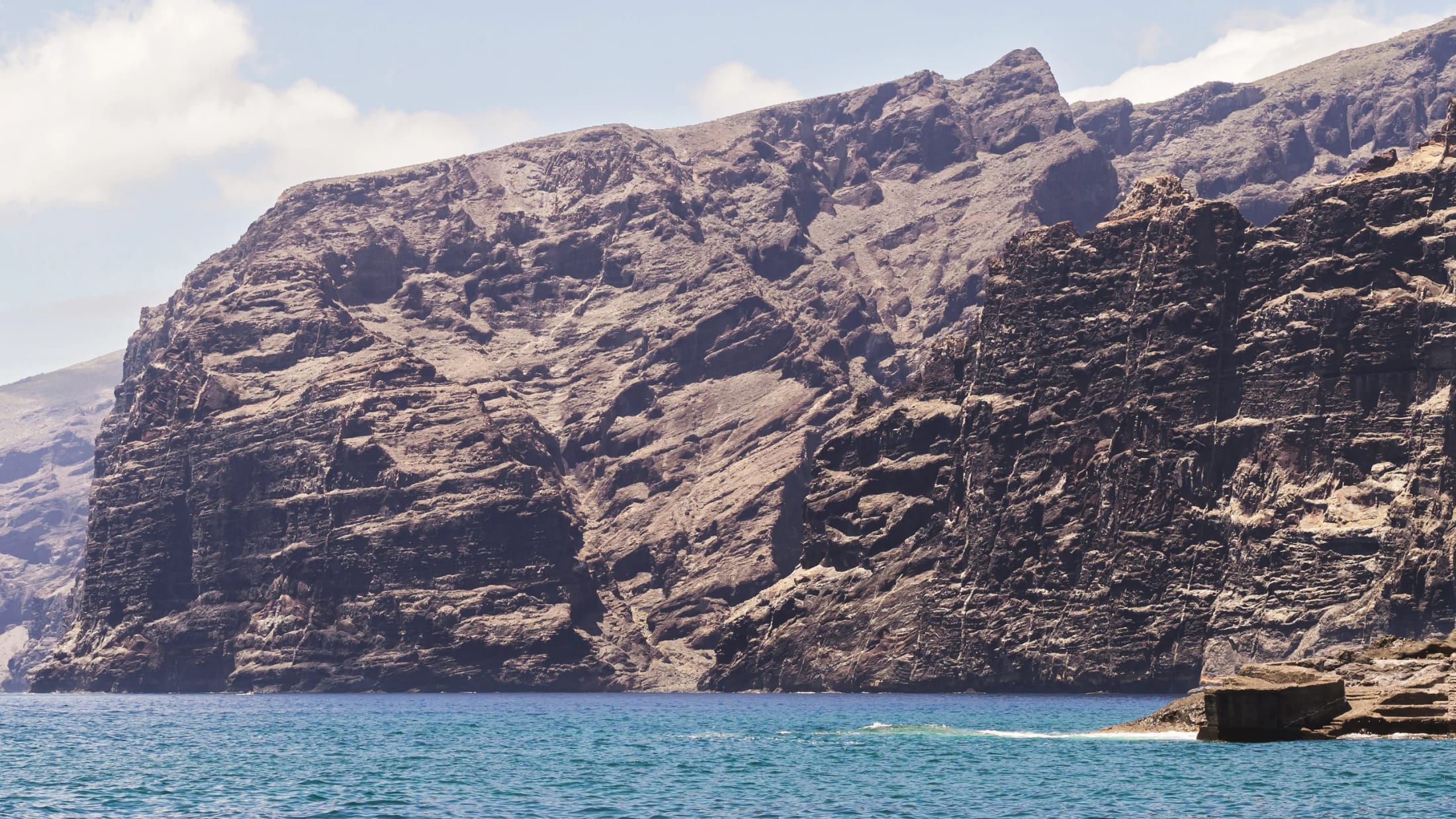 Pacific cliffs on the coast beyond Lima