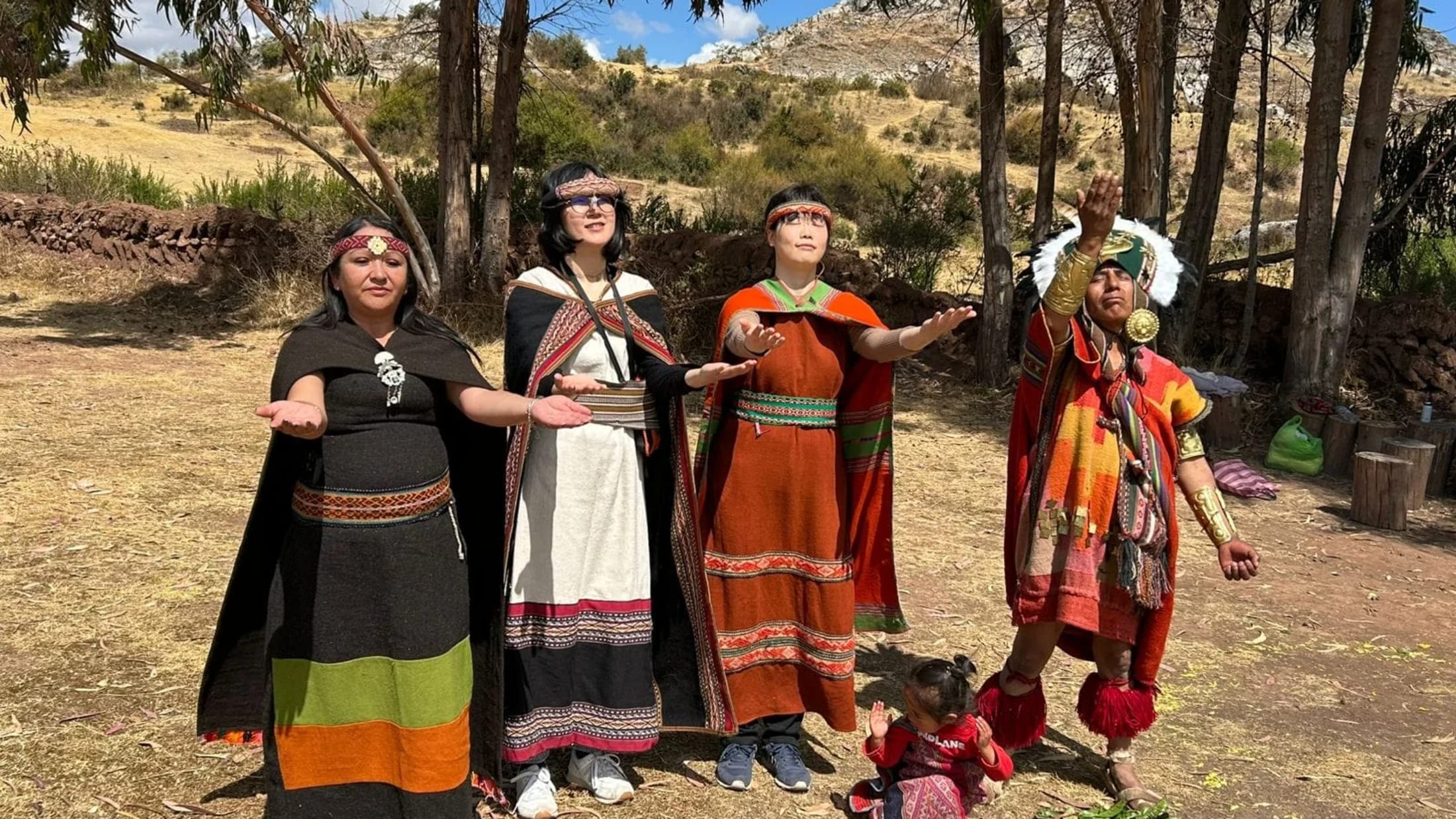 A blessing ritual during an Andean ceremony