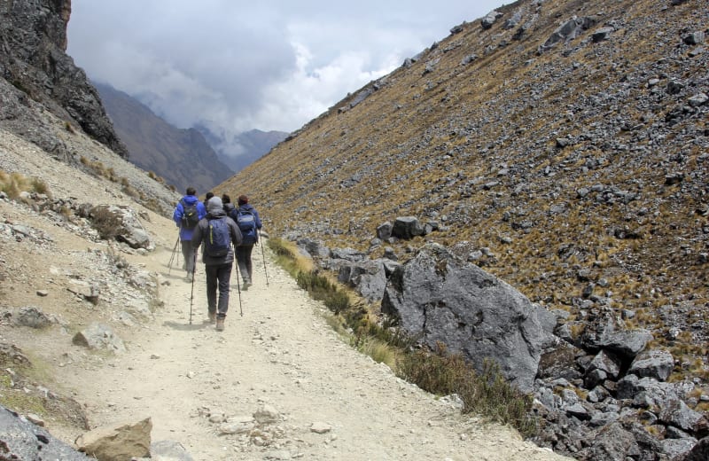 A hiker on the high trail toward Salkantay