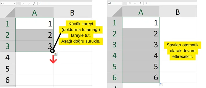 Excel Otomatik Doldurma