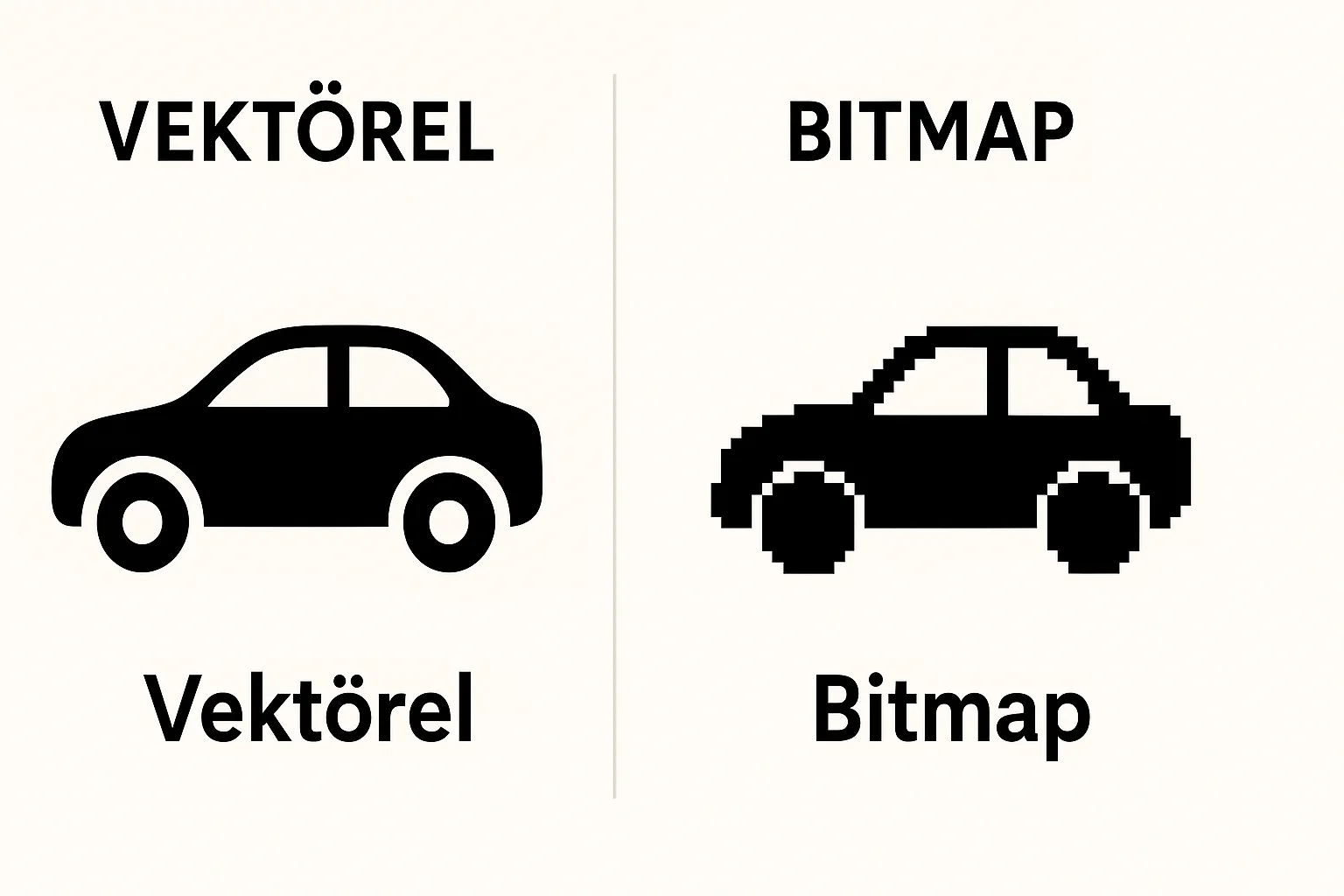 Vektör ve Piksel Karşılaştırması