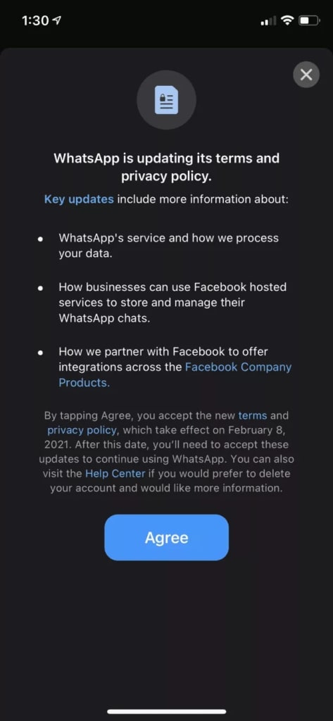 WhatsApp privacy policy message, pricacy policy, whstapp privacy policy