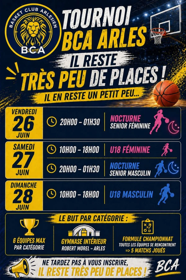 Flyer BCA Tournoi Arles