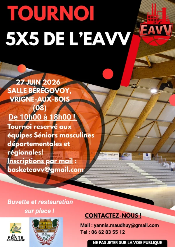 Flyer Tournoi 5x5 de l'EAVV