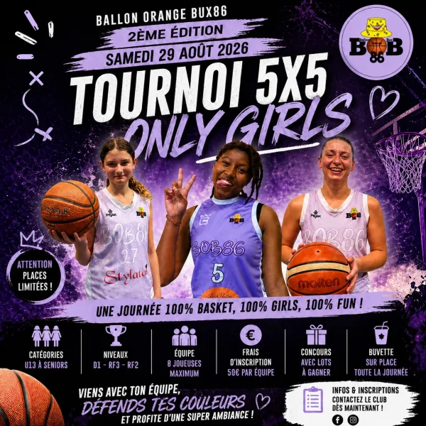 Flyer Tournoi 5x5 Only Girls - 2ème Édition
