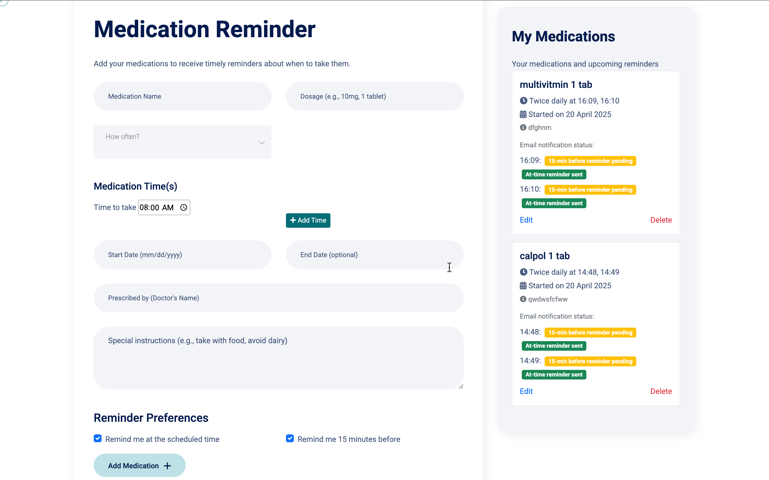 Appointments in Database
