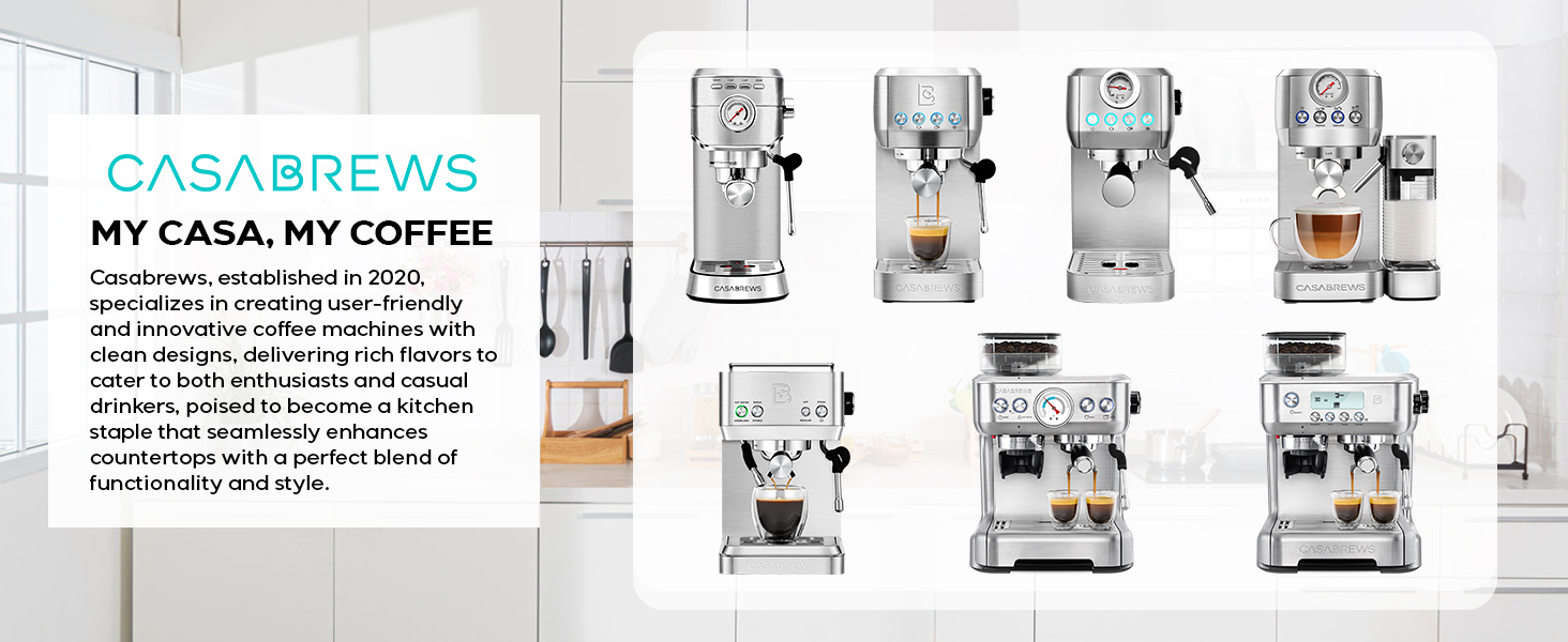 Sincreative CM5418™ Casabrews-Series Espresso Machine 20 Bars with Milk  Frother Steam Wand