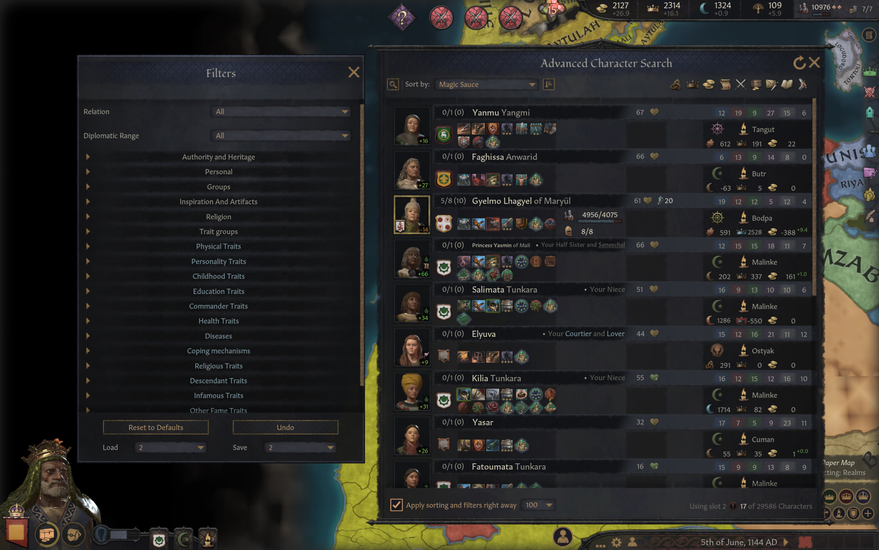 A screenshot of the Crusader Kings selection screen.