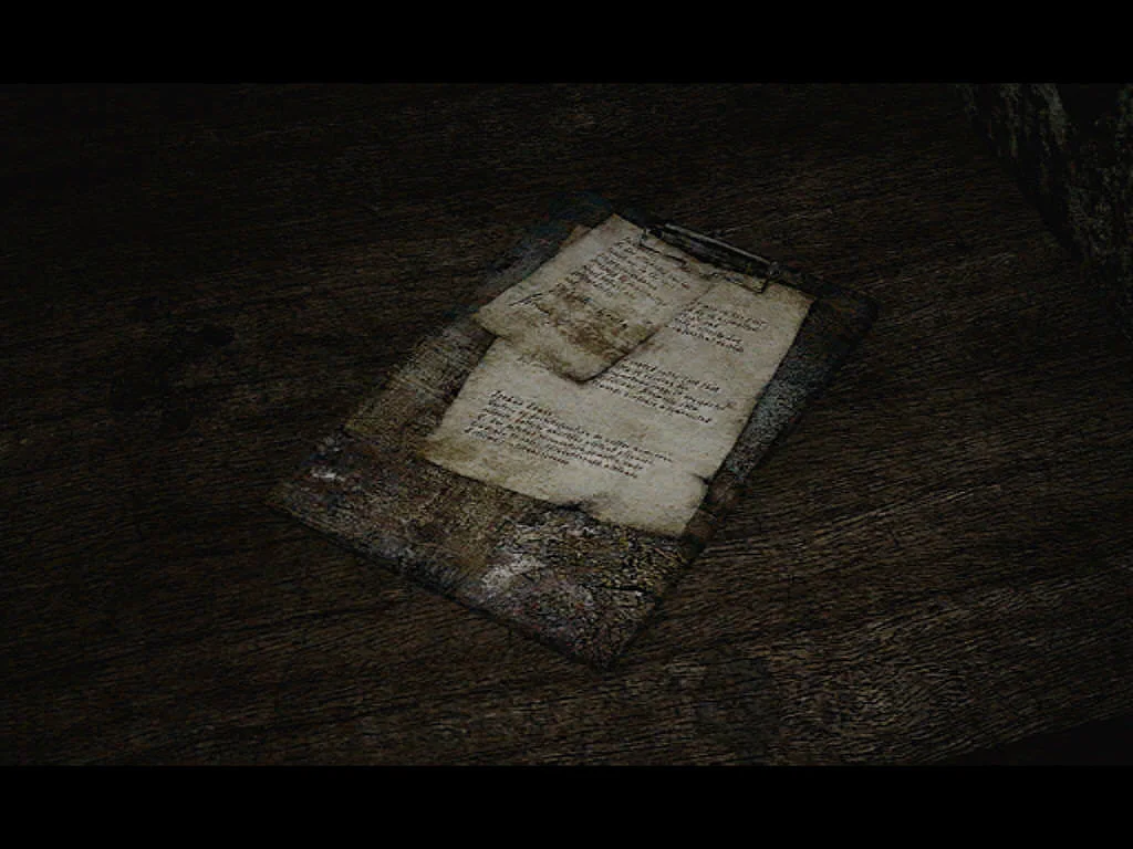 Silent Hill 2 Notes Patient record